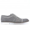 Herren Freizeitschuhe / elegante Schuhe 749 grauer Velours+weiß