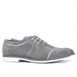 Herren Freizeitschuhe / elegante Schuhe 749 grauer Velours+weiß