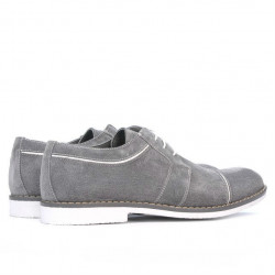Herren Freizeitschuhe / elegante Schuhe 749 grauer Velours+weiß