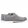 Herren Freizeitschuhe / elegante Schuhe 749 grauer Velours+weiß