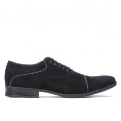 Herrenschuhe casual / elegant 738 schwarz Velours