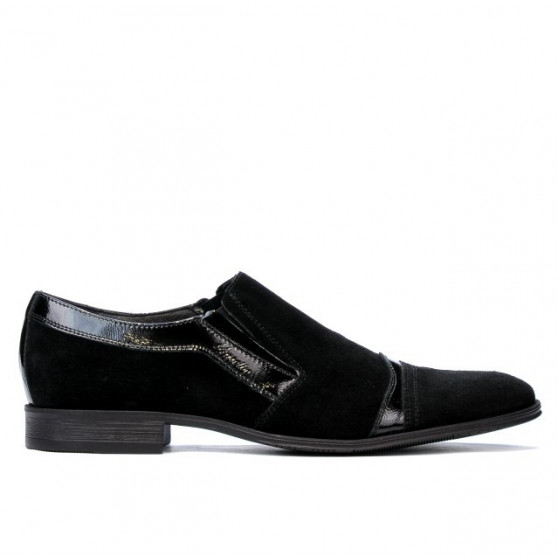 Elegant Schuhe 796 Schwarz Velours kombiniert Elegant Schuhe 796 Schwarz Velours kombiniert