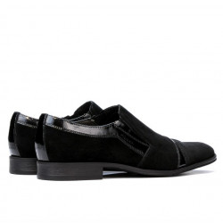 Elegant Schuhe 796 Schwarz Velours kombiniert