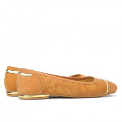 Damenballerinas 631 perforiertes braunes Wildleder