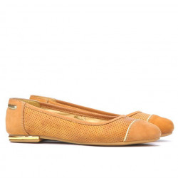 Damenballerinas 631 perforiertes braunes Wildleder