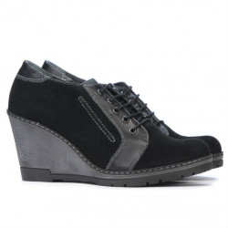 Damen Freizeitschuhe 625 schwarz kombiniert Veloursleder
