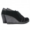 Damen Freizeitschuhe 625 schwarz kombiniert Veloursleder