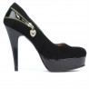 Elegante Damenschuhe 1201 schwarz Antilope + schwarzer Lack