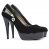 Elegante Damenschuhe 1201 schwarz Antilope + schwarzer Lack