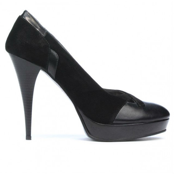 Damen elegante Schuhe 1092 schwarz Antilope kombiniert Damen elegante Schuhe 1092 schwarz Antilope kombiniert