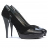 Damen elegante Schuhe 1092 schwarz Antilope kombiniert
