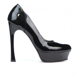 Elegante Damenschuhe 1212 Lackschwarz