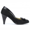 Damen Elegante Schuhe 1065 Schwarzes Antilopenleder + Schwarzer Lack