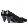 Elegante Damenschuhe 1064 Lackschwarz + Schwarz Antilope