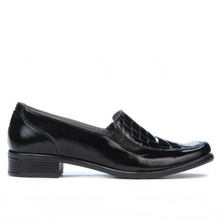 Damen-Casual-Schuhe 649 Croco Lack Schwarz