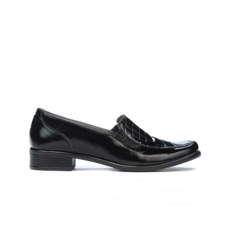 Damen-Casual-Schuhe 649 Croco Lack Schwarz