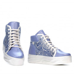 Damenstiefel 3311 blau kombiniert