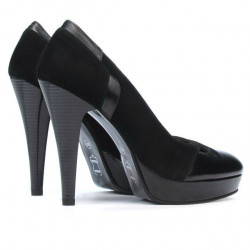 Elegante Damenschuhe 1092-1 schwarzes Wildleder