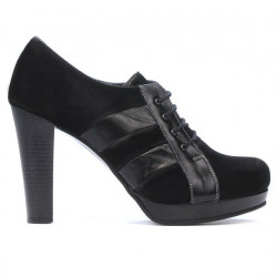 Elegante Damenschuhe 1211 Schwarz Antilope kombiniert
