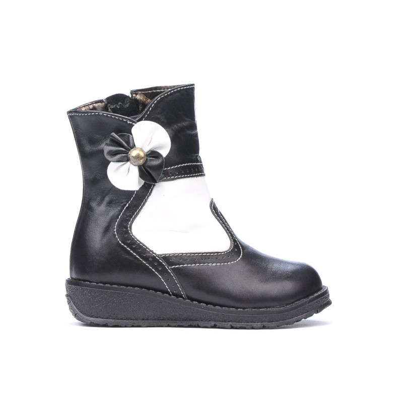 Kleinkinderstiefel 20c schwarz+weiß