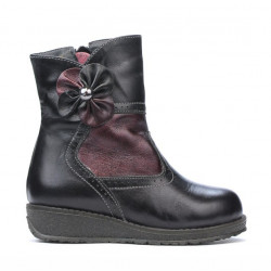 Kleine Kinderschuhe 20c schwarz+bordeaux