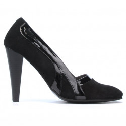 Elegante Damenschuhe 1208 schwarz Antilope+schwarzer Lack