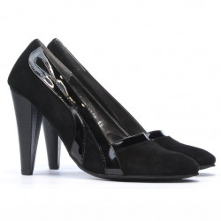 Elegante Damenschuhe 1208 schwarz Antilope+schwarzer Lack