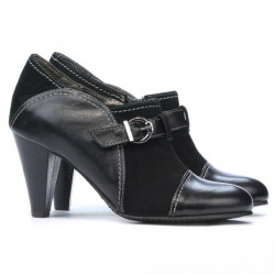Elegante Damenschuhe 1210 schwarz Wildleder kombiniert