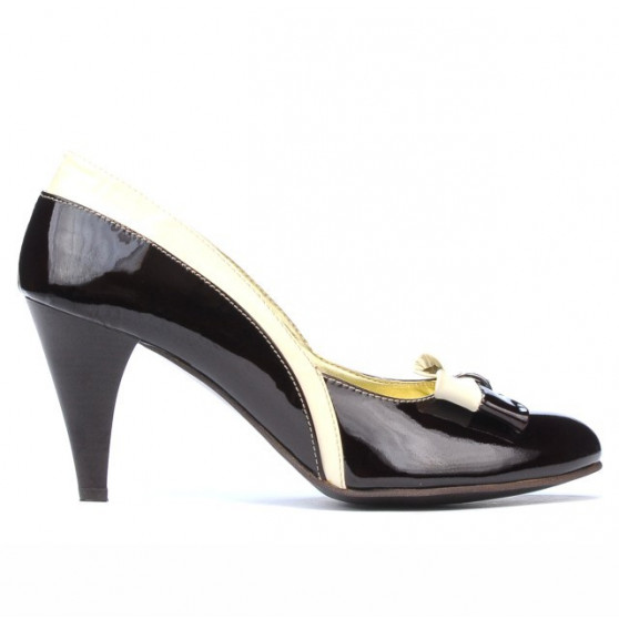 Damen elegante Schuhe 1065 Lack Bordeaux+Beige Damen elegante Schuhe 1065 Lack Bordeaux+Beige