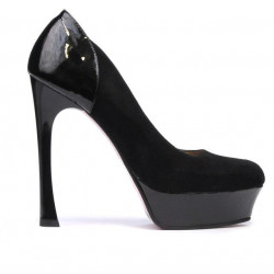 Elegante Damenschuhe 1212 Schwarz Antilope kombiniert