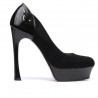 Elegante Damenschuhe 1212 Schwarz Antilope kombiniert