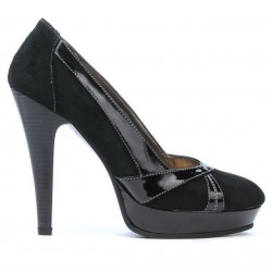 Elegante Damenschuhe 1206 Schwarz Antilope kombiniert