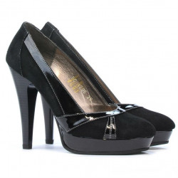 Elegante Damenschuhe 1206 Schwarz Antilope kombiniert
