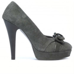 Elegante Damenschuhe 1095-1 graue Antilope Kombination