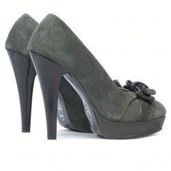 Elegante Damenschuhe 1095-1 graue Antilope Kombination