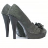 Elegante Damenschuhe 1095-1 graue Antilope Kombination