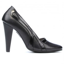 Elegante Damenschuhe 1208 Schwarz + Lackschwarz
