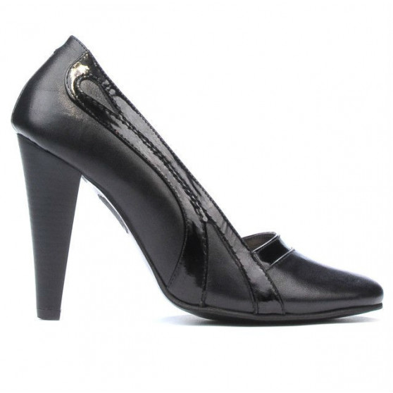 Elegante Damenschuhe 1208 Schwarz + Lackschwarz