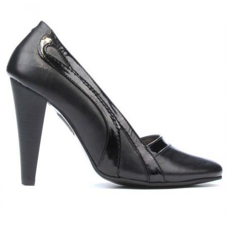 Elegante Damenschuhe 1208 Schwarz + Lackschwarz