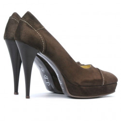 Damen elegante Schuhe 1082 braun Wildleder