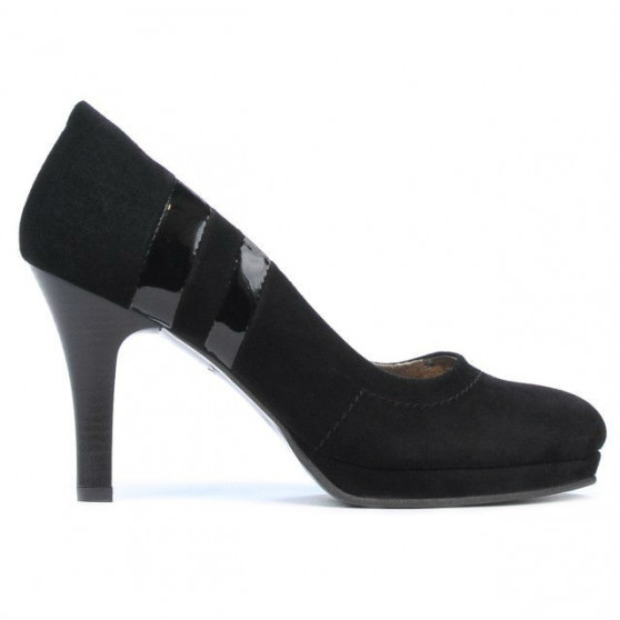 Elegante Damenschuhe 1086 schwarzes Antilopenleder + schwarzer Lack Elegante Damenschuhe 1086 schwarzes Antilopenleder + schwarzer Lack