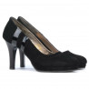 Elegante Damenschuhe 1086 schwarzes Antilopenleder + schwarzer Lack