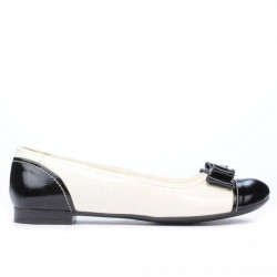 Damen-Ballerinas 633 Lack Schwarz+Beige