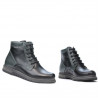Herrenstiefel 497 schwarz+grau