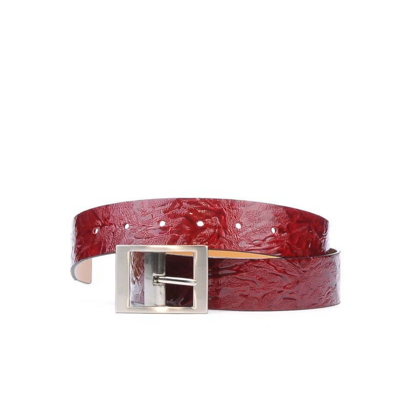 Damengürtel 02m Crepe Lack bordeaux