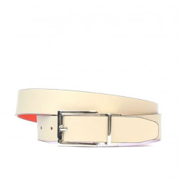 Damen Gürtel 02m zweifarbig cs Rot+Beige
