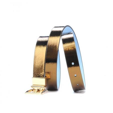 Damen Gürtel 02m zweifarbig cs kupfer+blau
