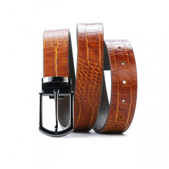 Herren Gürtel 12b Croco Cognac Braun Herren Gürtel 12b Croco Cognac Braun