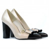 Elegante Damenschuhe 1262 Lack beige+schwarz