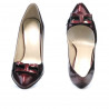 Elegante Damenschuhe 1263 Lack Bordeaux+Schwarz